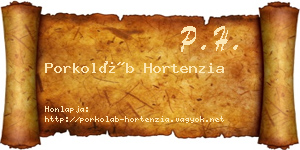 Porkoláb Hortenzia névjegykártya