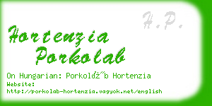 hortenzia porkolab business card
